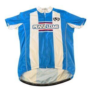 Pearl Izumi Men's Full Zip Cycling Jersey Blue & White Logo, Size M